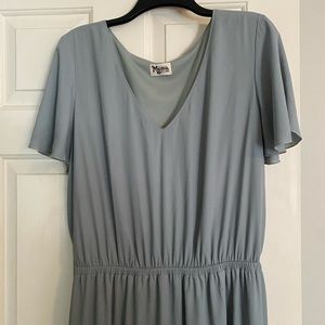 Michelle Flutter Maxi Dress ~ Silver Sage Crisp-Extra Extra Large